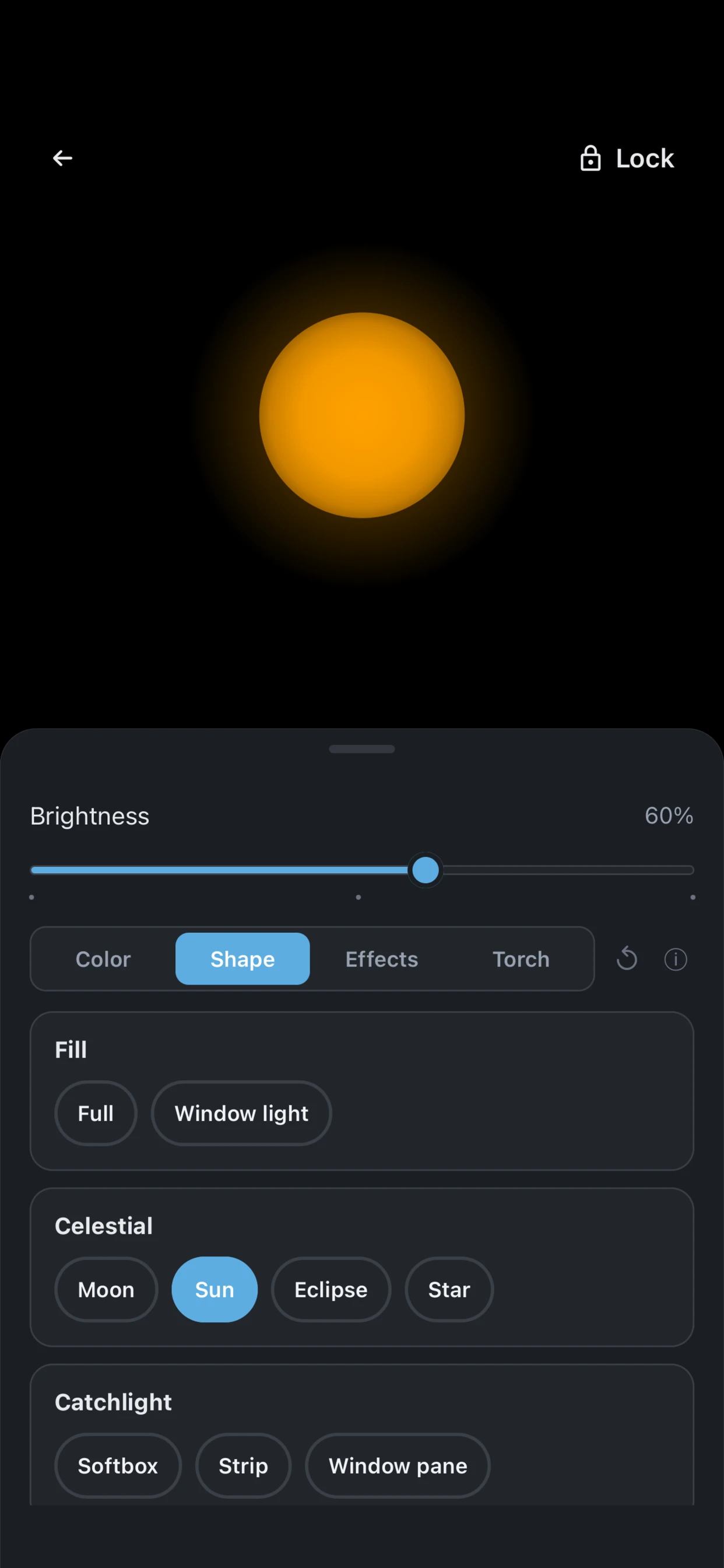 Lightbox screen in Shutter Speed